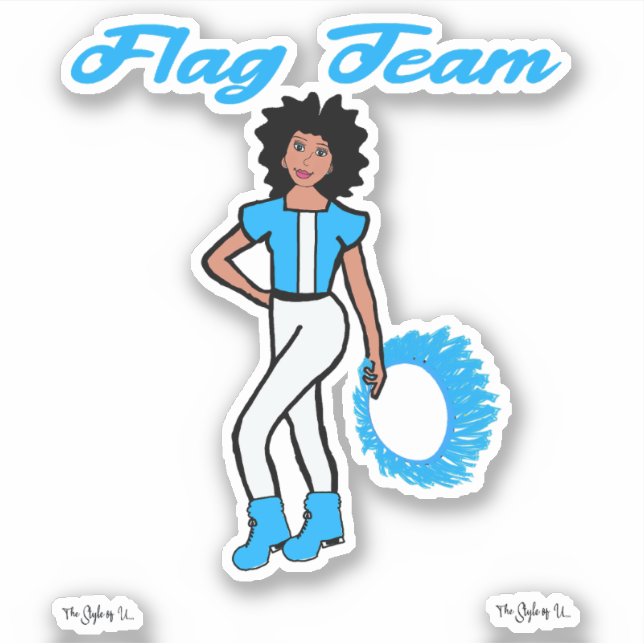 Flag Team Ring Stickers ( Blue ) (Front)