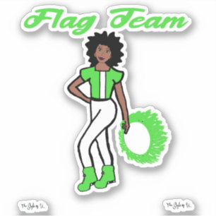 Flag Team Ring Stickers ( Green Green 2)