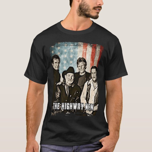 Flag The Highwaymen Band 35 Years Anniversary Gift T-Shirt (Front)
