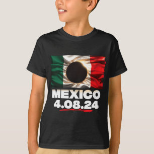 Flag Totality 4.08.24 Total Solar Eclipse Mexico 2 T-Shirt