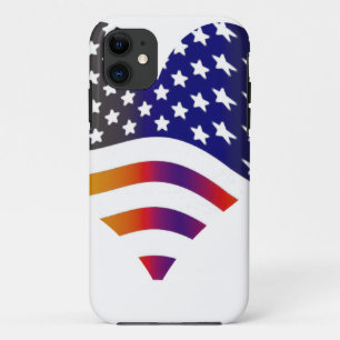 flag usa heart love american honour troops stripes iPhone 11 case