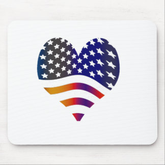 flag usa heart love american honour troops stripes mouse pad