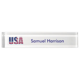 Flag USA Nameplate