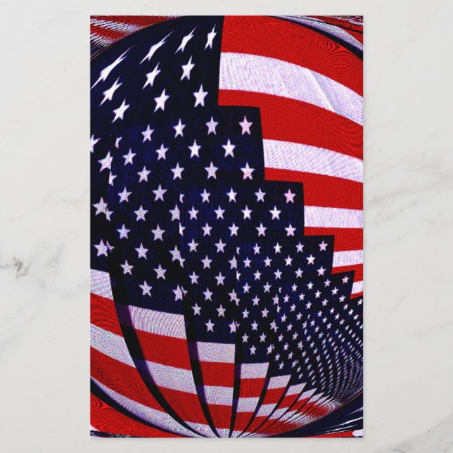 Flag-USA -Spread the Love_ Stationery (Front)