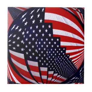 Flag-USA -Spread the Love_ Tile