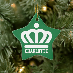 Flag (variant) of Charlotte, NC Ceramic Tree Decoration