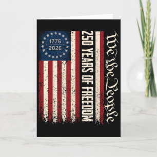 Flag Vintage 250 Years American 1776 2026 250th Us Card