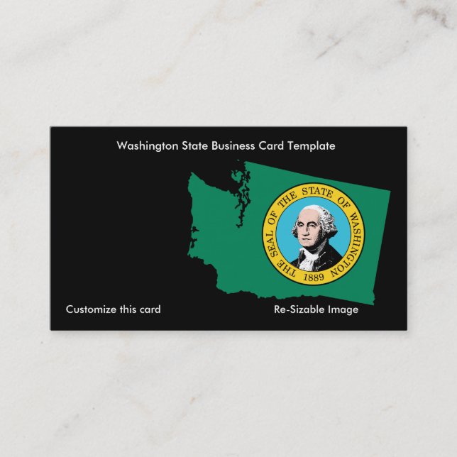 Flag Washington State  Business Card (Front)