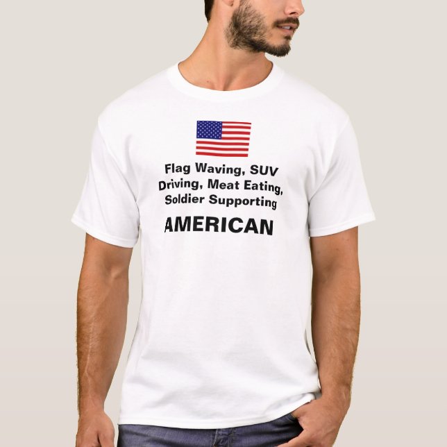 Flag Waving American T-Shirt (Front)