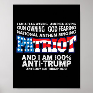 Flag Waving Red White And Blue Anti Trump Poster