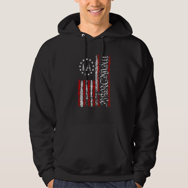 Flag We The People Second Amendment 2nd Amendment  Hoodie (Front)