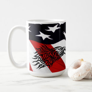Flag With Screaming Eagle Graphic Coffee Mug