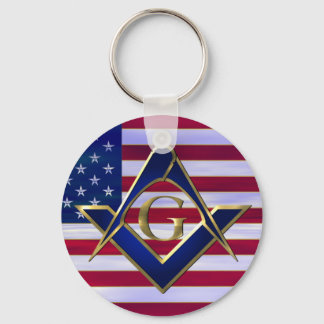 Flag with Square and Compasses Key Ring