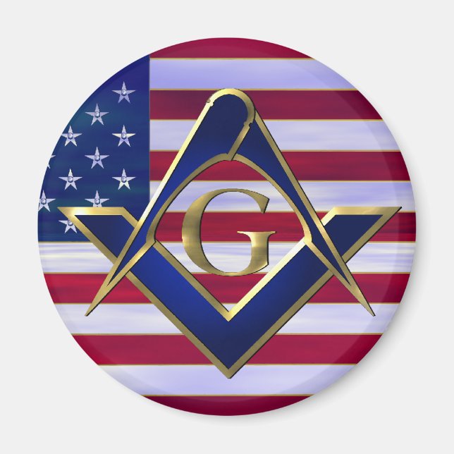 Flag with Square and Compasses Magnet (Front)