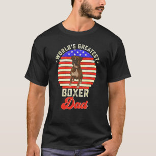 Flag Worlds Greatest Boxer Dog Dad Silhouette T-Shirt