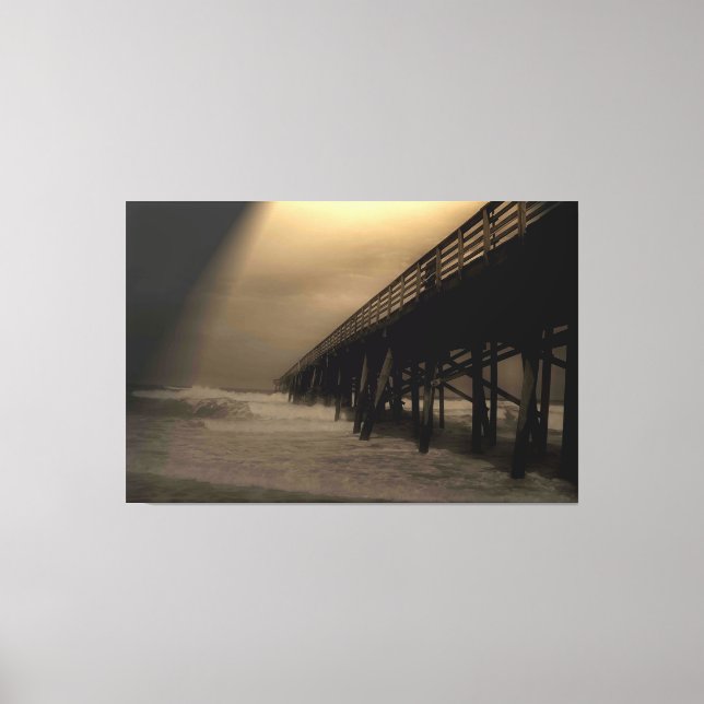 Flagler Beach Fishing Pier Canvas Print (Front)