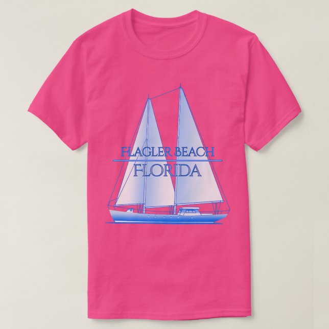 Flagler Beach Florida Coastal Nautical Sailing Sai T-Shirt (Design Front)