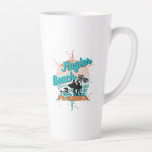 Flagler Beach Florida Vintage Retro Sunset Latte Mug