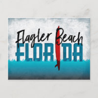Flagler Beach Postcard Florida Surfboard