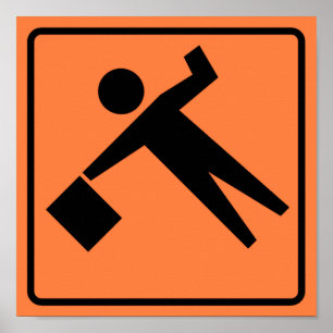 Flagman Ahead Highway Sign