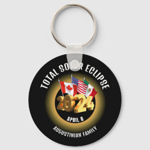 Flags 2024 TOTAL SOLAR ECLIPSE Family Key Ring