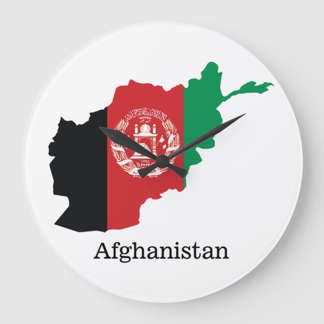 Flags and countries Afghanistan Large Clock (Front)