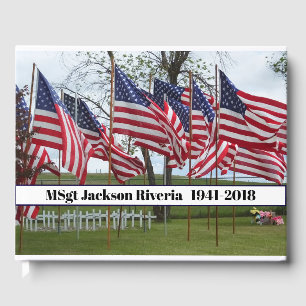Flags and Crosses Military Memorial Guest Book