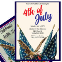 Flags and Eagle Patriotic 4th of July BBQ Party