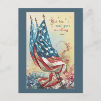 Flags and Flowers For the Fallen Postcard