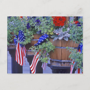 Flags and Flowers in Philipsburg Montana Postcard
