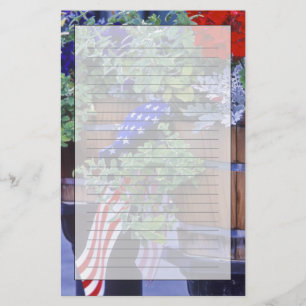 Flags and Flowers in Philipsburg Montana Stationery