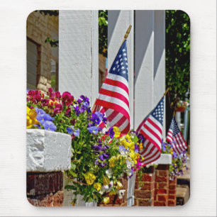 Flags and Flowers Mouse Pad