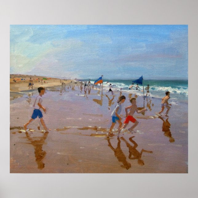 Flags and reflections Montalivet Poster (Front)