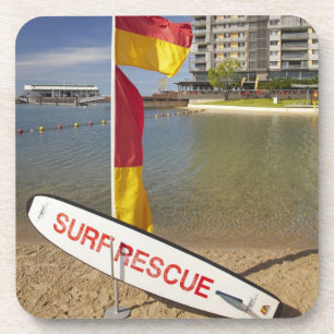 Flags and surf rescue board coaster