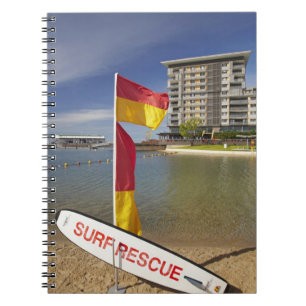 Flags and surf rescue board spiral notebook
