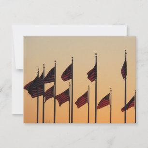 Flags at Sunset American Patriotic USA