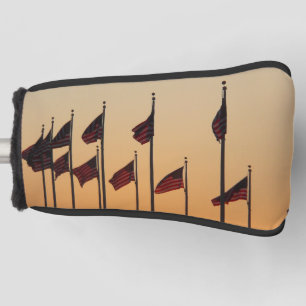 Flags at Sunset American Patriotic USA Golf Head Cover