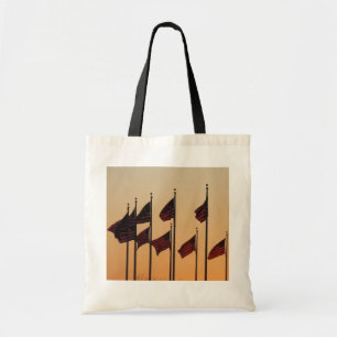Flags at Sunset American Patriotic USA Tote Bag