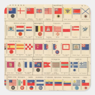 Flags, Badges Square Sticker