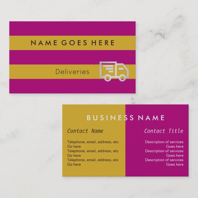 "Flags" Delivery Service Business Cards (Front/Back)
