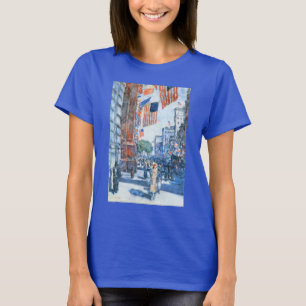 Flags Fifth Avenue by Childe Hassam, Vintage Art T-Shirt