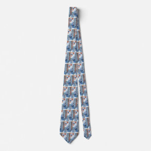 Flags Fifth Avenue by Childe Hassam, Vintage Art Tie