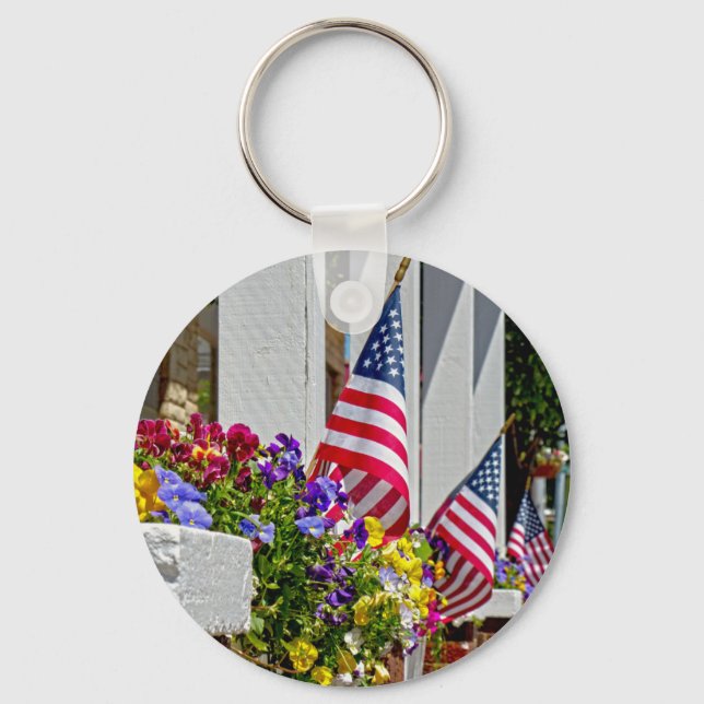 Flags + Flowers Key Ring (Front)
