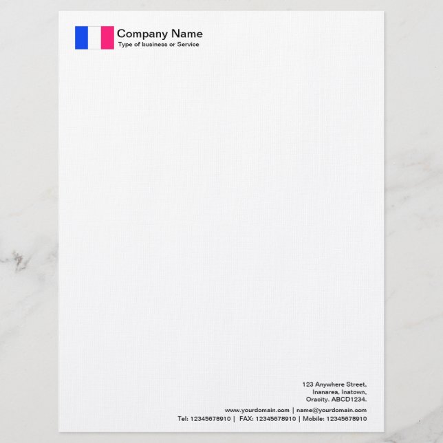 Flags - France Personalized Letterhead (Front)