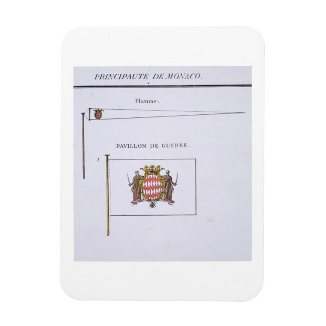 Flags from Monaco, from a French book of Flags, c. Magnet (Vertical)