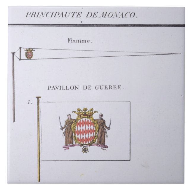 Flags from Monaco, from a French book of Flags, c. Tile (Front)