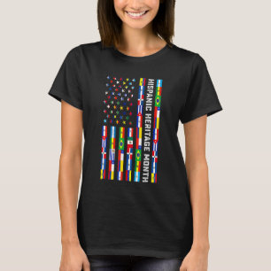 Flags National Hispanic Heritage Month Celebration T-Shirt