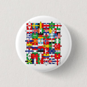 Flags of Countries of the World international flag 3 Cm Round Badge