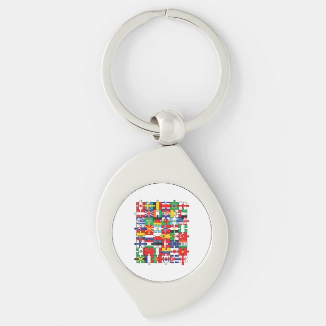 Flags of Countries of the World international flag Key Ring (Front)