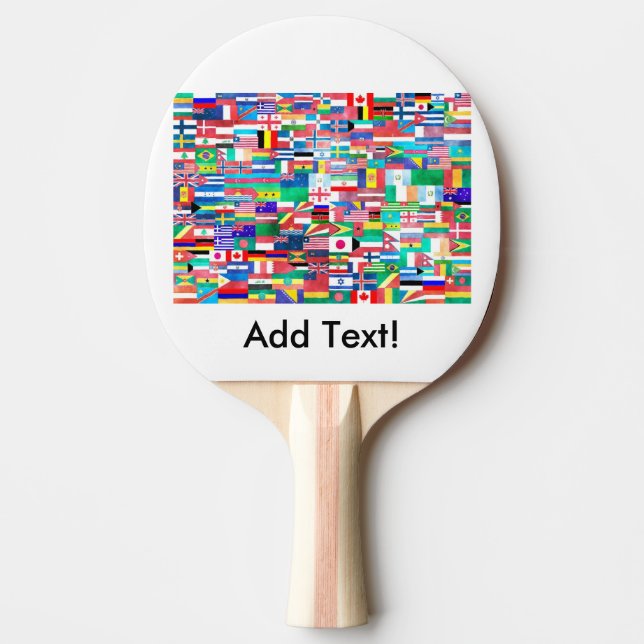 Flags of Nations Collage Ping Pong Paddle (Front)